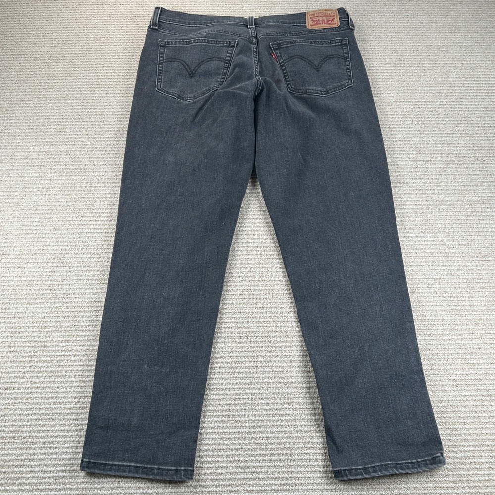 Levi's Mid Rise Boyfriend Jeans Womens 31 (Actual 34) Black Faded Denim 19887 - Picture 4 of 14